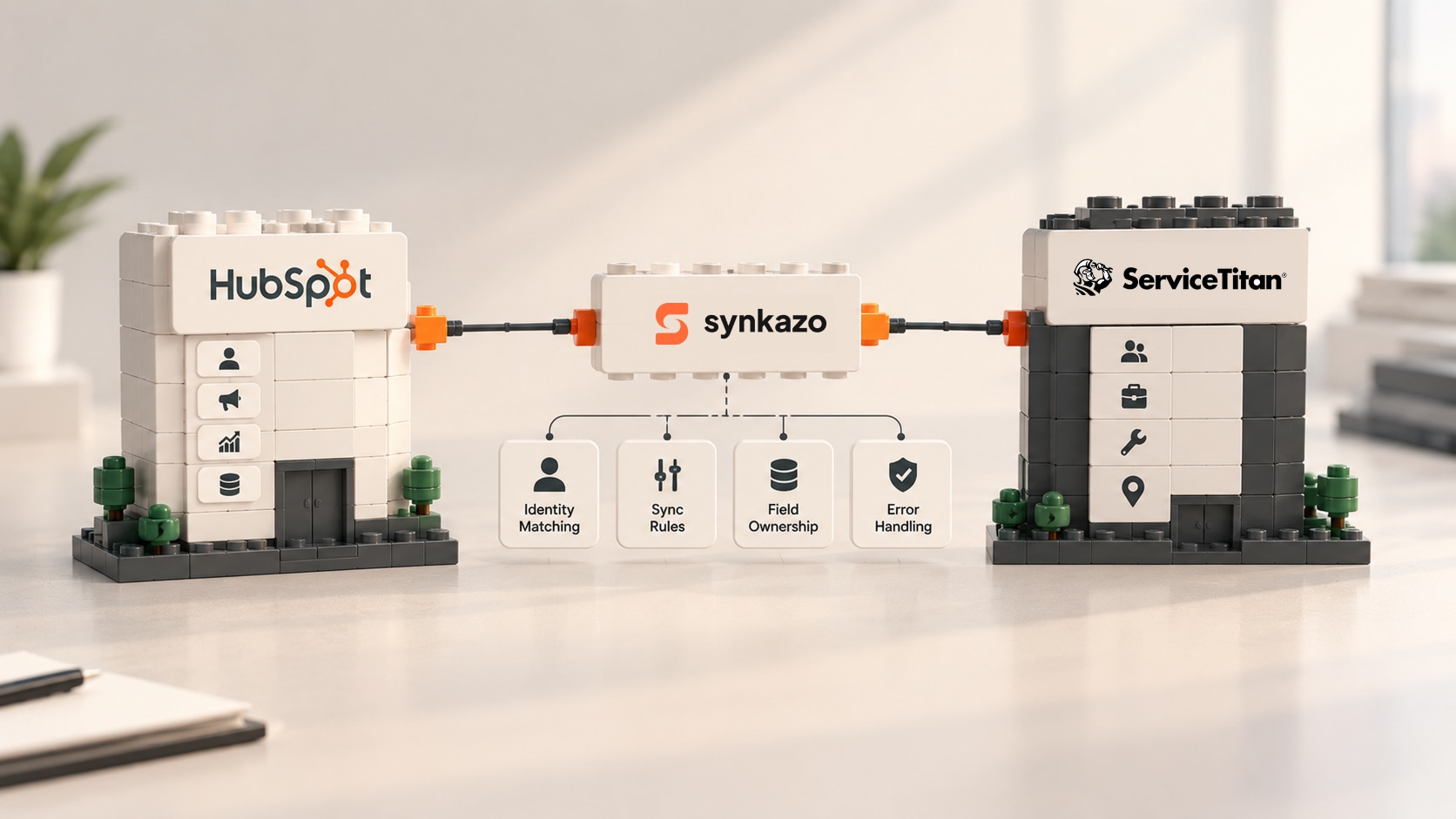 Synkazo matching customer records and synchronizing ServiceTitan with HubSpot