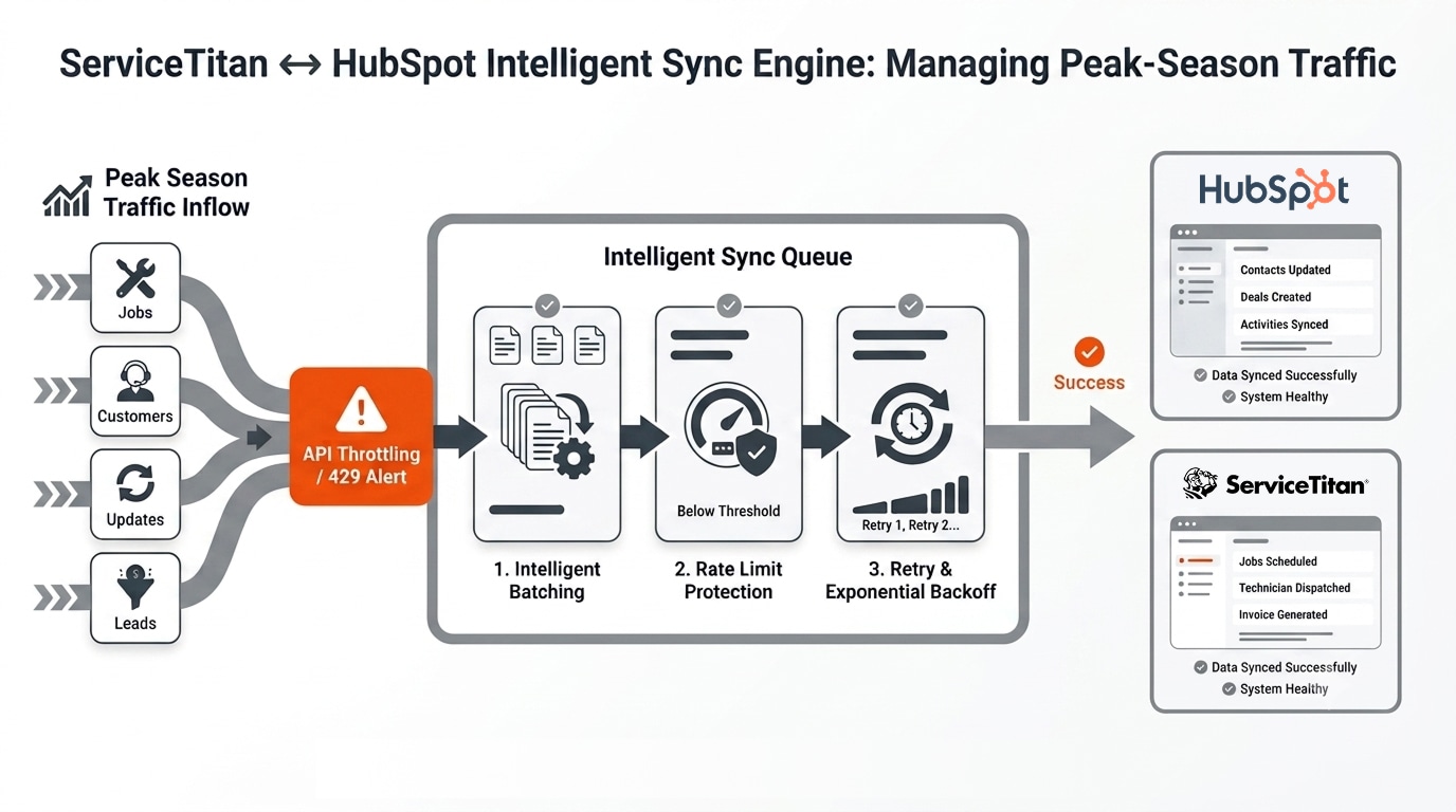 A service business handling a summer surge in jobs and leads while ServiceTitan and HubSpot stay in sync