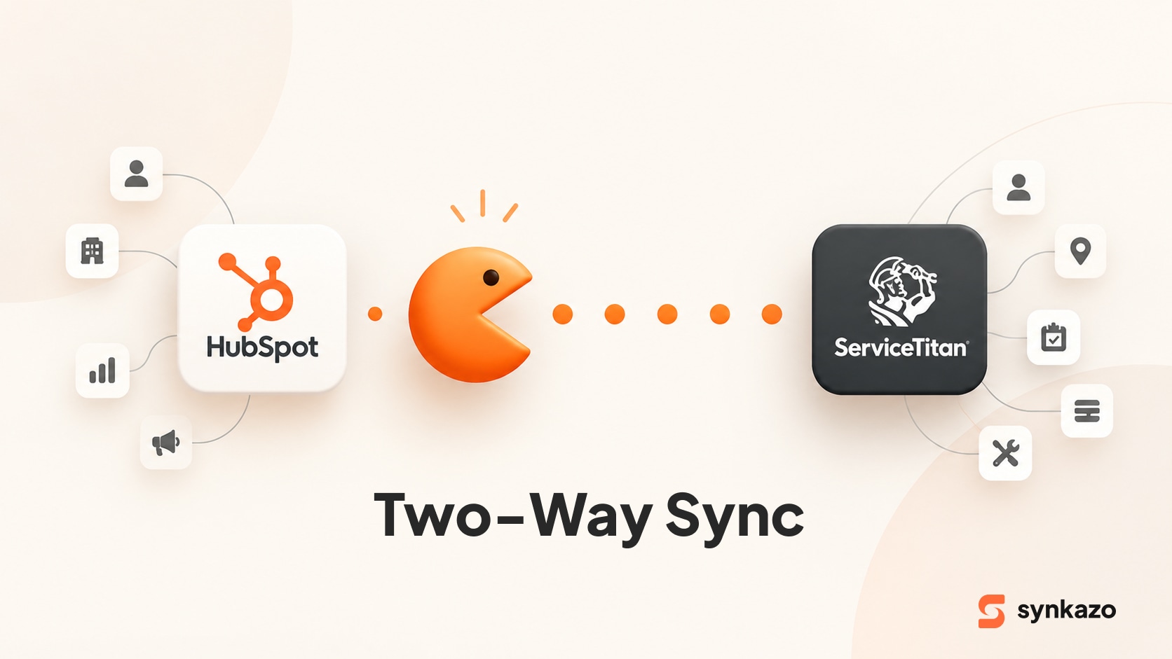 ServiceTitan and HubSpot connected through two-way synchronization