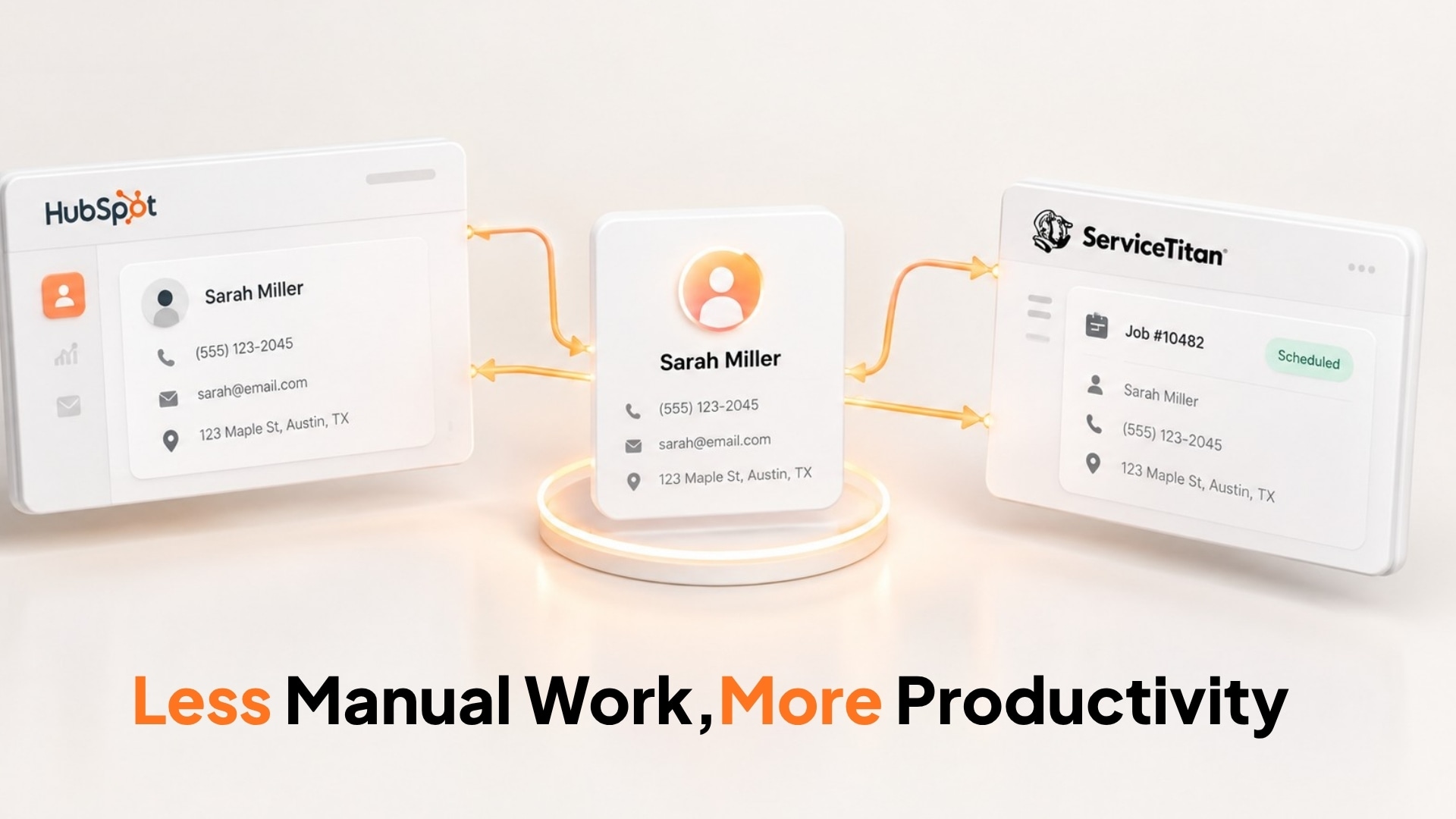 Manual data entry between ServiceTitan and HubSpot adds work and leaves gaps in customer records